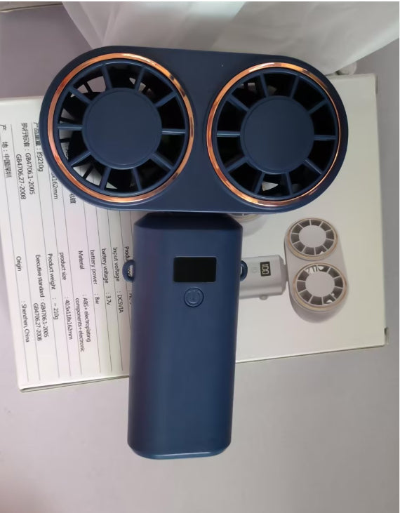 USB Handheld Mini Fan Foldable Portable Neck Hanging Fans 5 Speed USB Rechargeable Fan With Display Screen What Else You Got?