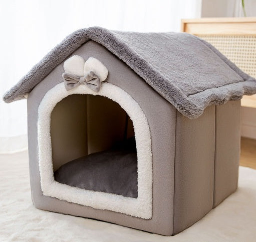 Foldable Winter Pet House – Warm Enclosed Dog & Cat Bed with Soft Plush Interior What Else You Got?