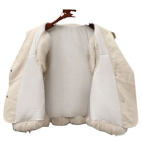 Women’s Faux Fur Vest – Sleeveless Winter Layering Coat in Milk Tea & Camel