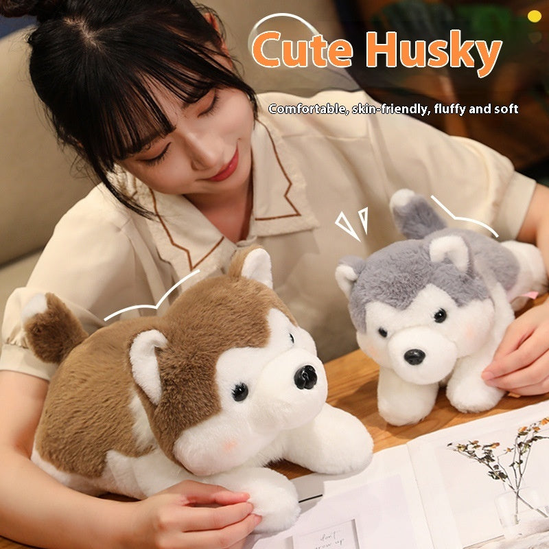 Adorable Husky Plush Pillow - Soft Rabbit Fur Pet Companion - Cozy & Cuddly Decor