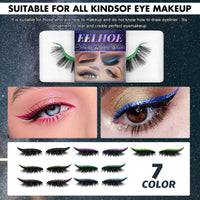 Self-Adhesive Eyelash & Eyeliner Stickers - Soft Natural Curl & Thick Volume (Multiple Colors)
