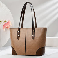 Large PU Leather Tote Bag – Minimalist Shoulder Handbag for Women & Men