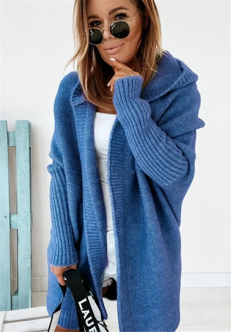 Oversized Hooded Bat Sleeve Cardigan What Else You Got?