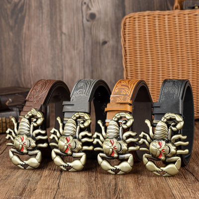 Unisex Scorpion Skull Belt – Retro Chain Buckle Belt