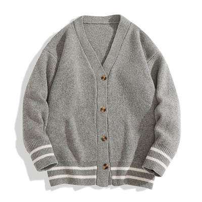 Men's Knitted Cardigan Sweater Jacket – Loose Fit Streetwear