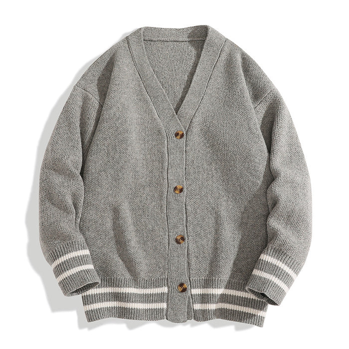 Men's Knitted Cardigan Sweater Jacket – Loose Fit Streetwear