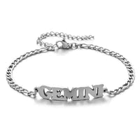 Personalized Zodiac Letter Bracelet – Stainless Steel Astrology Jewelry for All Signs