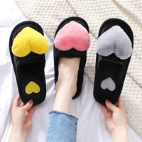 Fluffy Love Heart Slippers – Cozy Cartoon Valentine's Day Home Shoes for Women