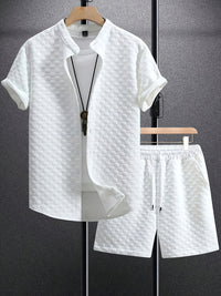 Men's Breathable Summer Shirt & Shorts Set