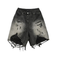 Vintage Distressed Denim Shorts - Classic Ripped Style for Men | Premium Quality & Comfortable Fit