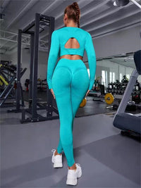 Divine Fit Activewear Set: Butt-Lifting Leggings & Breathable Long Sleeve Top – 10 Colors