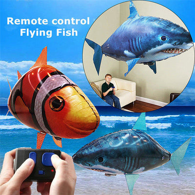 Flying Shark RC Toy - Inflatable Remote Control Airplane for Kids Indoor Party Gifts