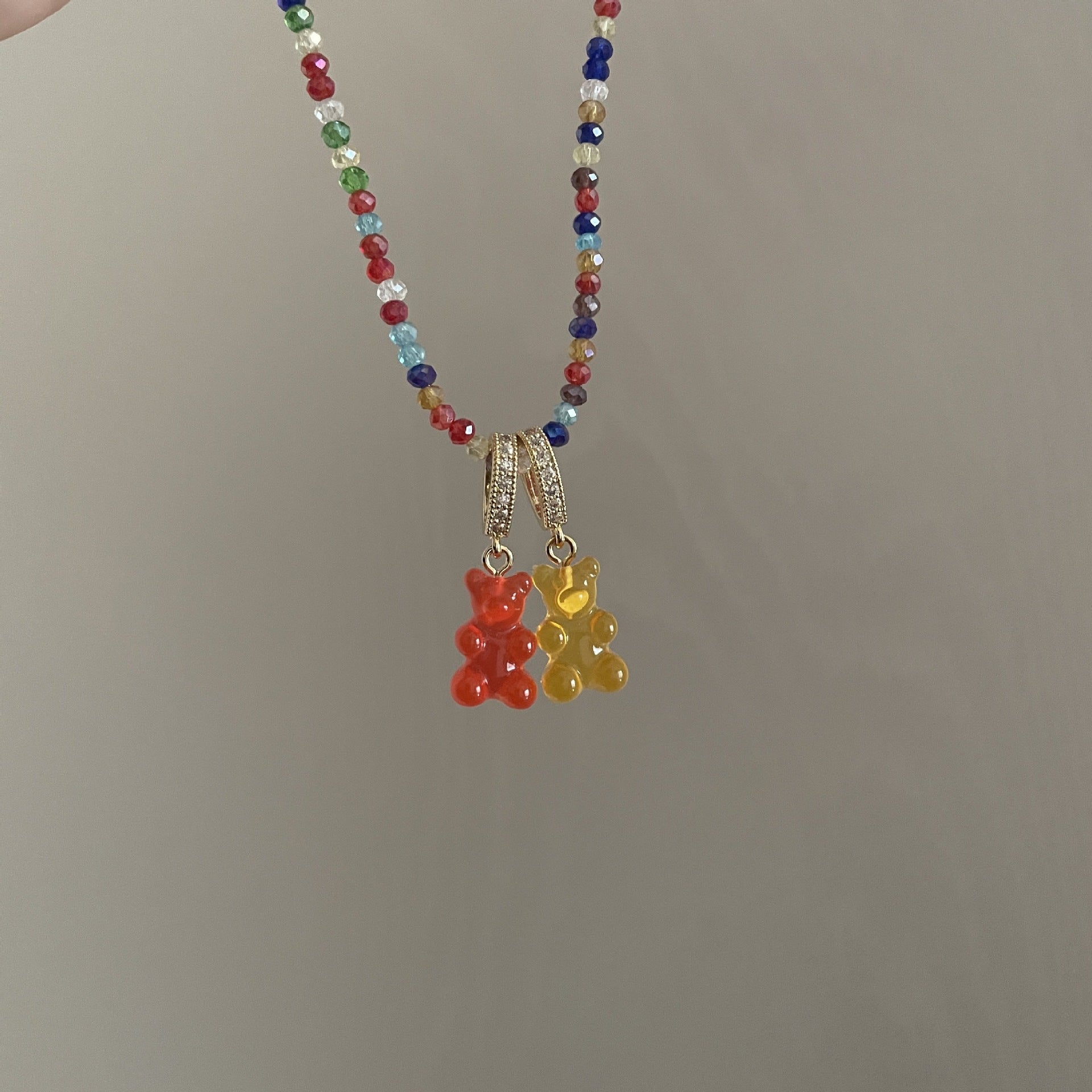 Colorful Beaded Candy Jelly Bear Necklace What Else You Got?