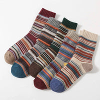 Men's Warm Wool Thermal Socks - Winter Vintage Style (5 Pairs)