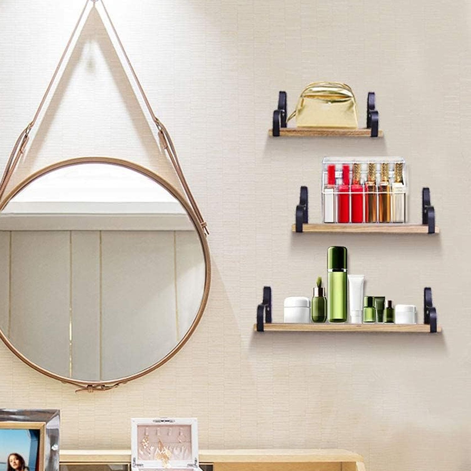 Rustic Farmhouse Floating Shelves Set of 3 - Wall Mounted Wood Shelf for Living Room Bedroom Kitchen What Else You Got?