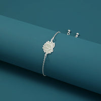 Glow-in-the-Dark Silver Brass Lotus Drop Oil Bracelet - Faith-Inspired Jewelry