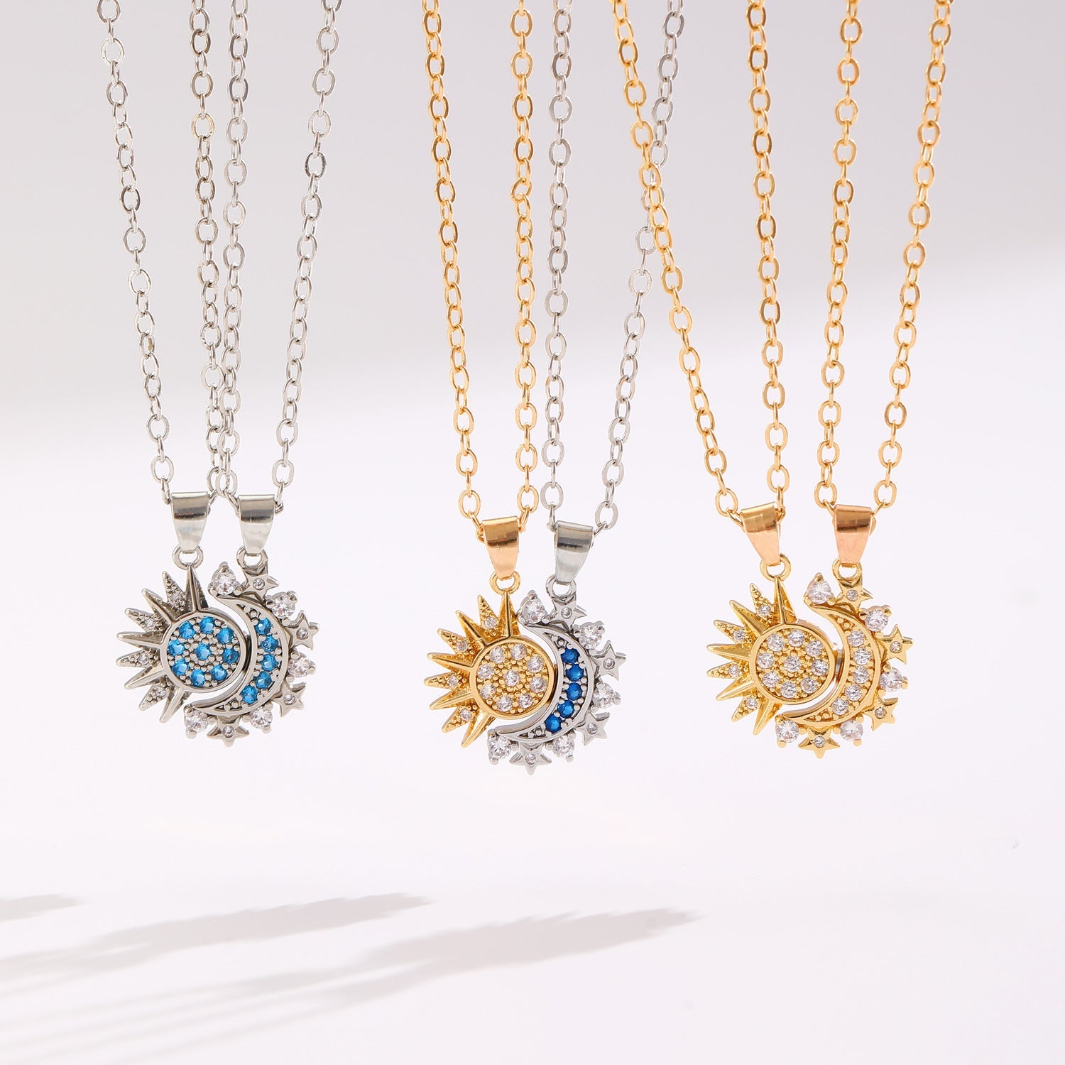Sun & Moon Magnetic Couple Necklace – Clavicle Chain Pendant Set What Else You Got?