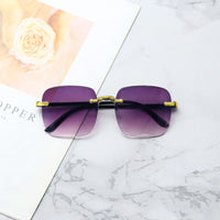 Trendy Frameless Square Gradient Sunglasses for Women — UV400 Protection & Stylish Shades
