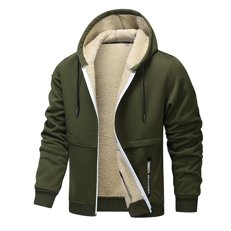 Casual Hoodies For Men Heavyweight Fleece Sweatshirt Winter Thick Sherpa Lined Hooded Zipper Jacket Thick Streetwear Coats What Else You Got?