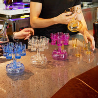 6-Shot Glass Dispenser – Party Drink Serving Stand with Glasses