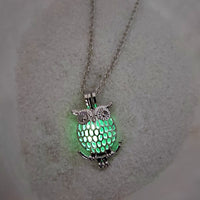 Glow-in-the-Dark Owl Necklace – Hollow Zinc Alloy Pendant with 45 cm Chain