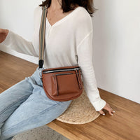 Soft PU Saddle Crossbody Bag – Patchwork Shoulder Purse for Everyday Use