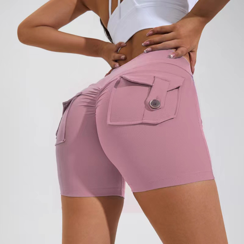 High Waist Hip Lifting Shorts With Pockets Quick Dry Yoga Fitness Sports Pants Summer Women Clothes What Else You Got?