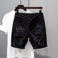 Men's Ripped Distressed Denim Shorts – Summer Street Style | Lightweight & Breathable