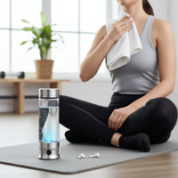 Hydrogen-Rich Smart Water Cup - 410ml Portable Glass Infuser with Rechargeable Battery