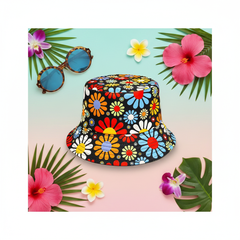 Retro Floral Sun Hat for Women - Bloom in Style