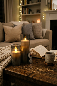 LED Flameless Candle with Remote – Realistic Swinging Flame & Glass Design