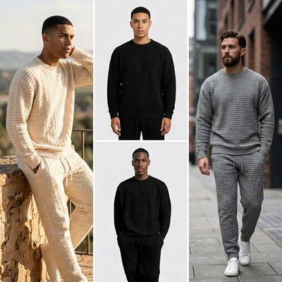 Men's Casual Two-Piece Suit Set – Loose Fit Streetwear Outfit (7 Colors)