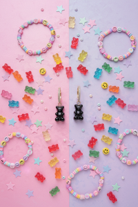 Y2K Gummy Bear Layered Necklace – Double Chain Acrylic Pendant 42 cm + 6 cm