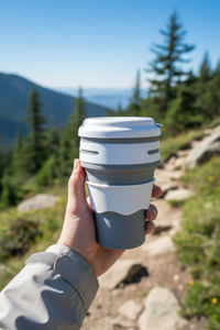 Collapsible Travel Cup Silicone – Leakproof Reusable Folding Cup for Coffee & Water