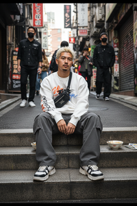 Harajuku Streetwear Crewneck – Oversized Japanese Hip Hop Pullover Sweatshirt