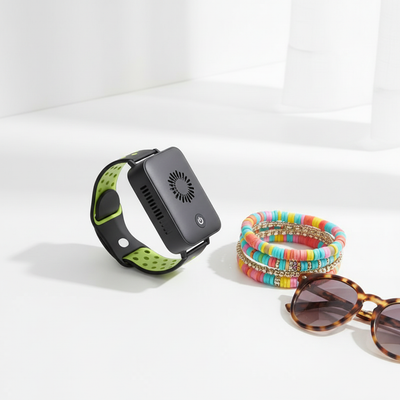 Portable Wrist Fan – USB Rechargeable Mini Fan Bracelet for Outdoor Use