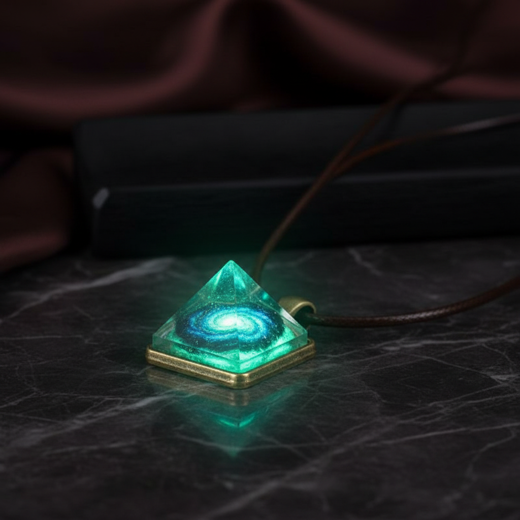 Glow-in-the-Dark Pyramid Necklace – Luminous Geometric Pendant for Festivals & Nightlife