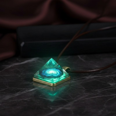Glow-in-the-Dark Pyramid Necklace – Luminous Geometric Pendant for Festivals & Nightlife