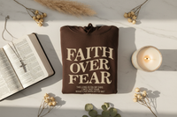Faith Over Fear Christian Hoodie – Trendy Bible Verse Unisex Aesthetic Sweatshirt