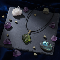 Czech Meteorite Rough Stone Pendant Necklace – Natural Cosmic Jewelry