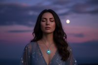 Glowing Moon Charm Necklace – Natural Healing Stone Pendant for Women with Luminous Light
