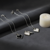 Magnetic Heart Mosaic Couples Necklace Set – Matching Pendants for Him & Her | Christian Gift Idea