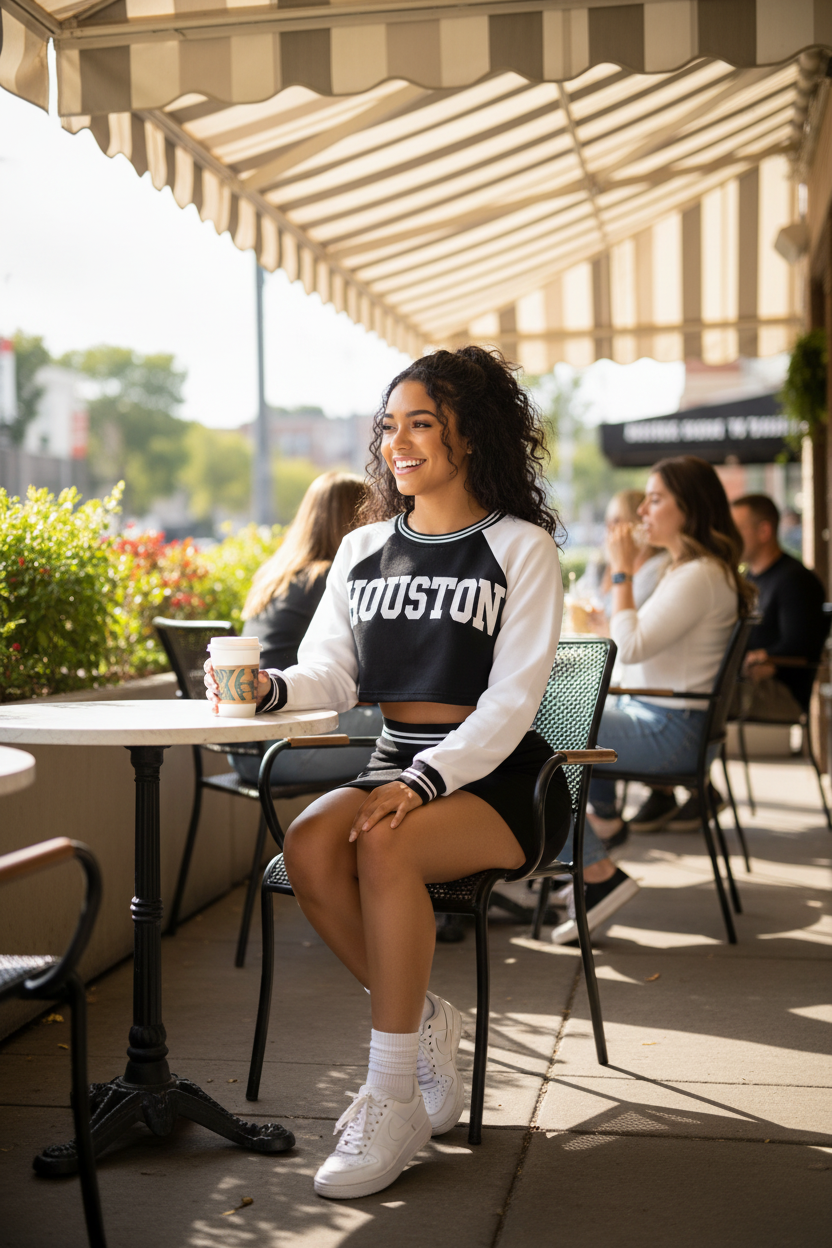 Women's Baseball Sweater & Skirt Set – Casual Street Style 2-Piece Outfit