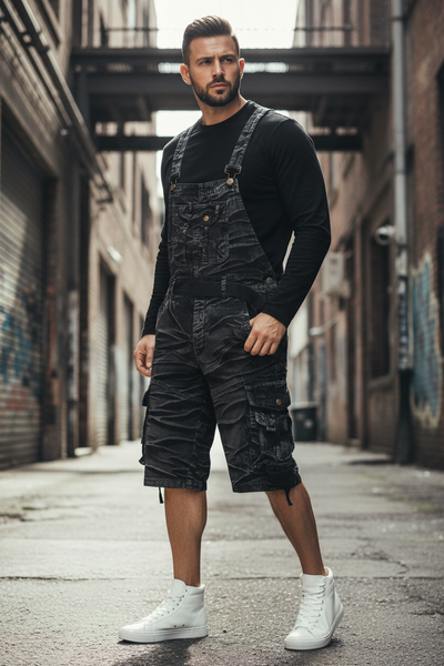 Men's Summer Camouflage Overalls – Loose Fit Five-Point Pants | Rugged & Comfortable