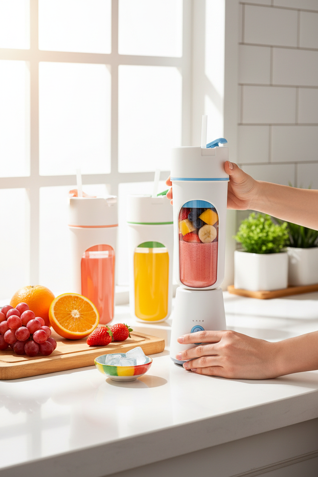Portable USB Rechargeable Wireless Blender – Personal Smoothie Maker & Juice Cup – No Outlet Needed