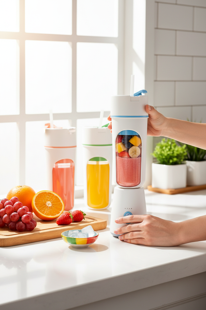 Portable USB Rechargeable Wireless Blender – Personal Smoothie Maker & Juice Cup – No Outlet Needed