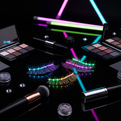 LED Light-Up False Eyelashes – 6 Colors, 7 Flash Modes for Cosplay & Events