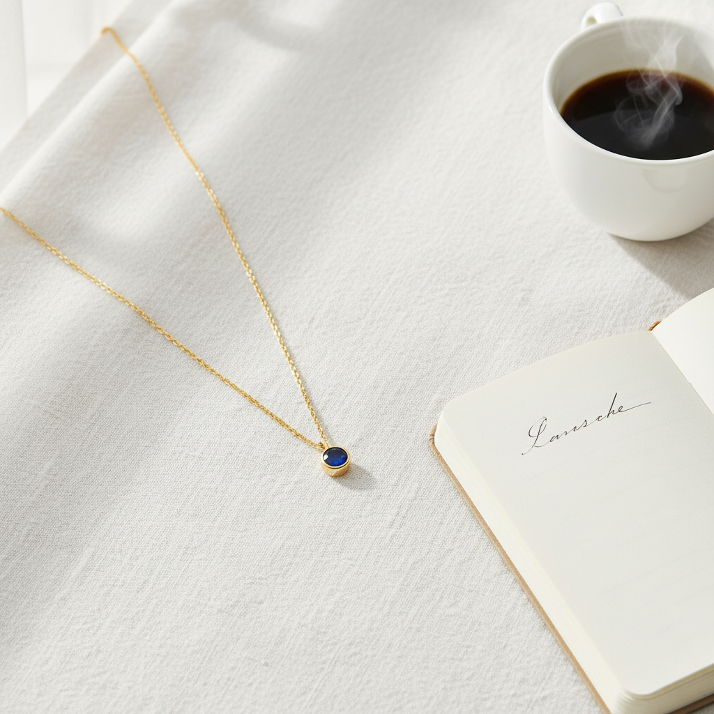 Sterling Silver Zodiac Solitaire Necklace – Gold September