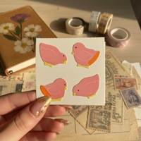 Vintage 1980s Flocked Fuzzy Chick Sticker Sheet - Great Seven NOS