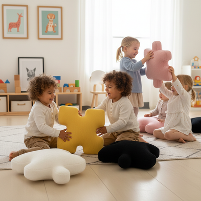 Puzzle Pillow Plush Set – Connectable Cushion for Kids & Home Decor